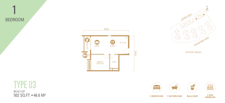 1-bedrooom-typeU3 2