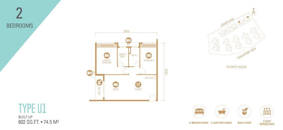 2-bedroom-typeU1 2